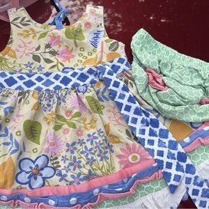 Matilda Jane Floral Kids Matching Set - Blue, Green, Pink